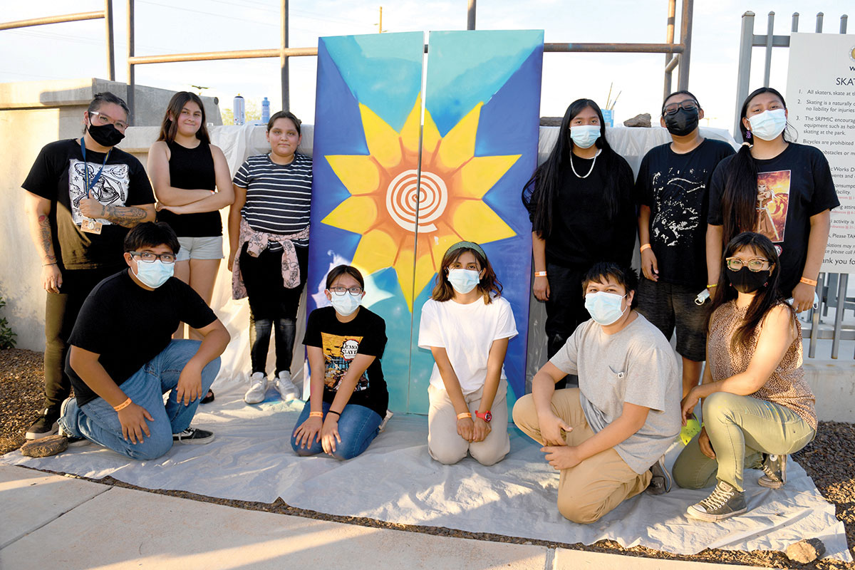 SRPMIC Teens Enjoy Tribal Library Summer Reading Program’s Mural Painting Event
